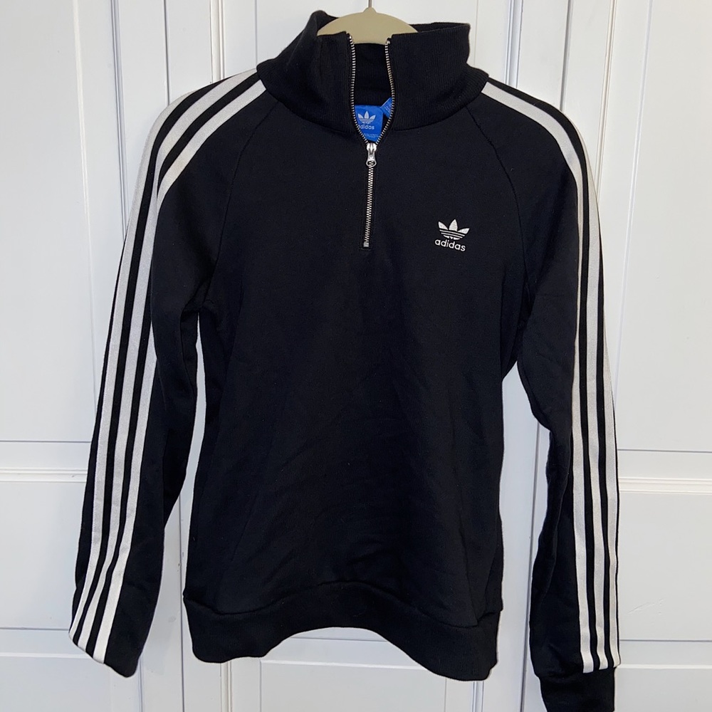 Adidas Striped Quarter Zip Up
